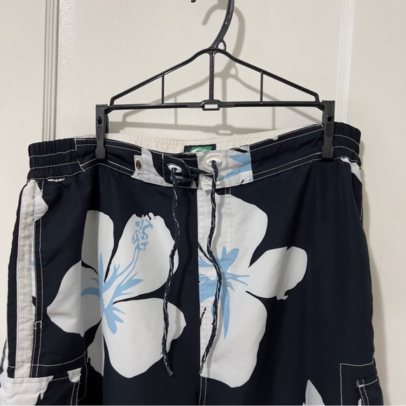 Point Zero Navy and White Floral Swim Shorts - Picture 6 of 6